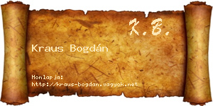 Kraus Bogdán névjegykártya